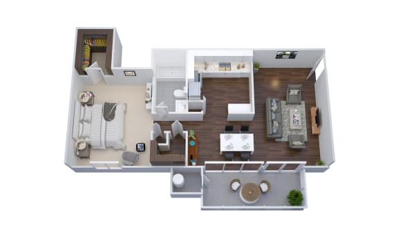 Floor Plan  750 Square-Foot 1 Bed 1 Bath Floor Plan at The District at Forestville Apartments, ZPM , Maryland, 20747