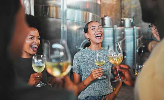 Friends Enjoying a Wine Tasting Indoors at Country Woods, Ogden, UT 84401
