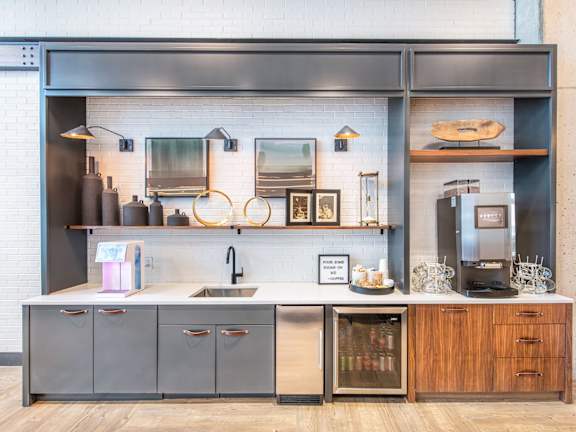 coffee bar at Deca Apartments, Greenville, SC