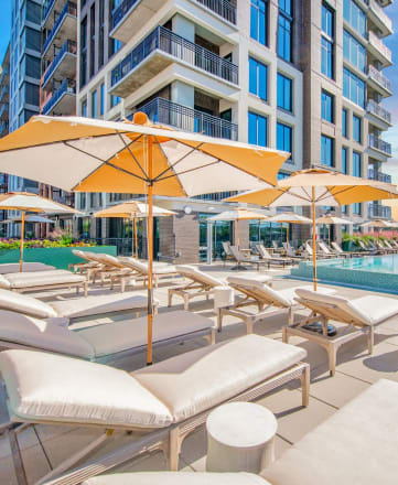 Poolside Lounge at Deca Apartments, Greenville, SC, 29601