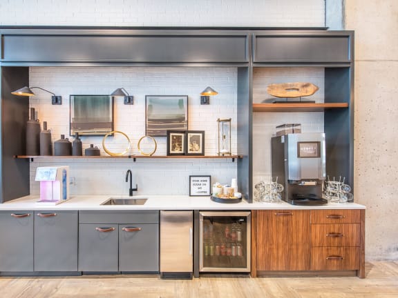 coffee bar at Deca Apartments, Greenville, SC