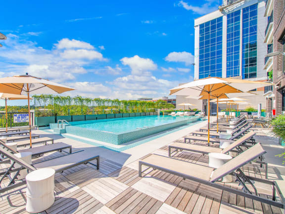 Pool deck at Deca Apartments, Greenville, SC