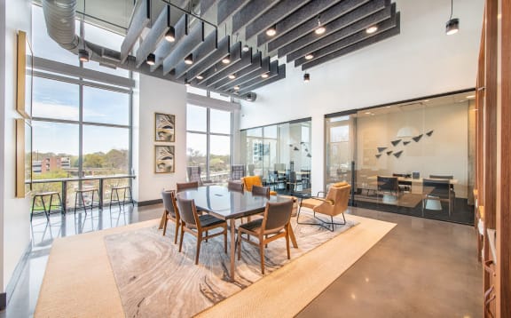 Business lounge at Deca Apartments, Greenville, South Carolina