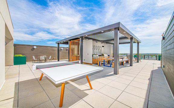Rooftop lounge at Deca Apartments, Greenville, South Carolina