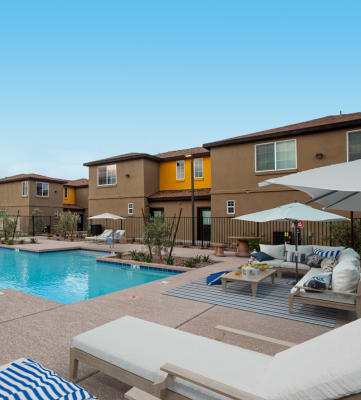 Pool and Pool Patio at San Vicente Townhomes in Phoenix AZ