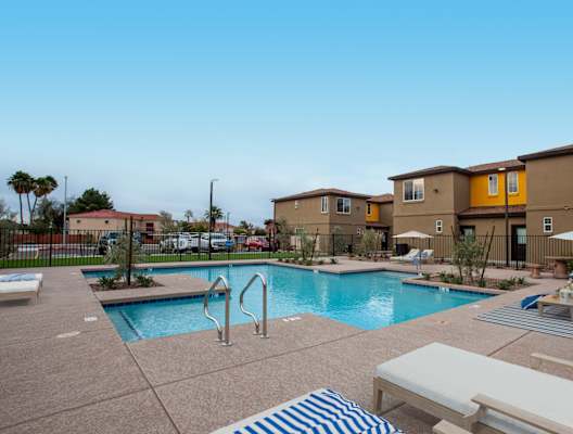 Pool and Pool Patio at San Vicente Townhomes in Phoenix AZ