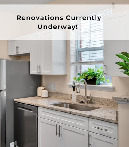 A kitchen undergoing renovations with a countertop and appliances in place.
