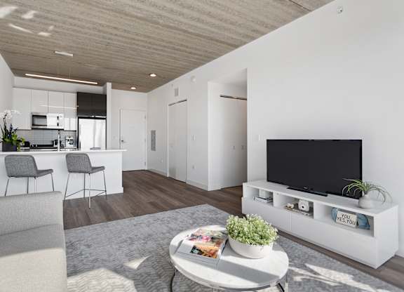 Living Room With TV at Viridian on Sheridan, Illinois, 60613