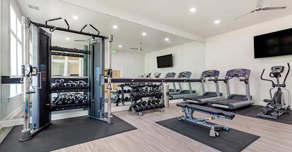 Club-Quality Fitness Center at The Apartments at Cambridge Court, Rosedale, Maryland