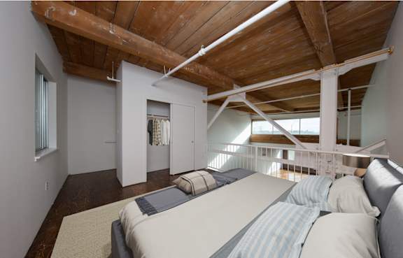 Staged Loft Unit: Lofted Space