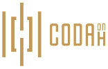 A graphic with vertical bars and the word "CODA" on a green background.