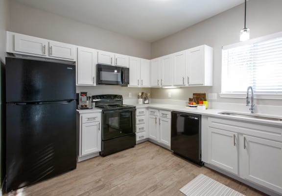 Kitchen at Links at Forest Creek Apartments in Round Rock Texas June 2021
