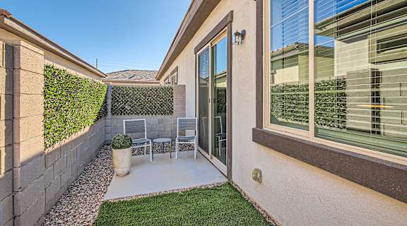 Green Space backyard with a patio at Hampton Meridian, Apache Junction, AZ, Arizona, 85120