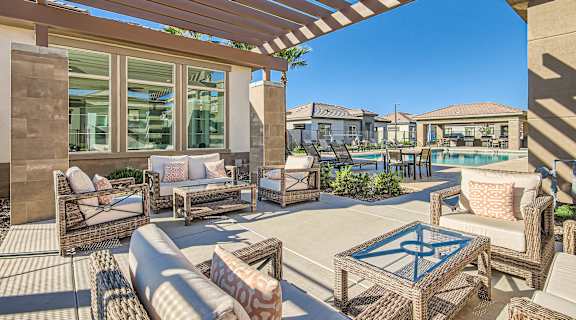 Plenty of patio seating to enjoy at Hampton Meridian, Arizona, 85120
