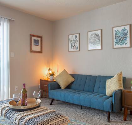 Living room at Villas del Cielo Apartments in Albuquerque NM