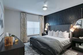 Bedroom With Ceiling Fan at Caldwell, Houston, TX, 77084