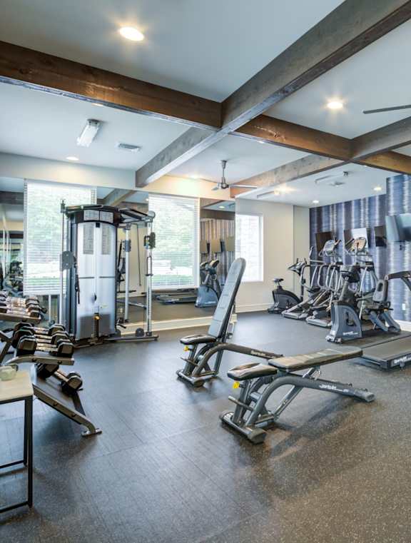 Gym with Weights at McKenzie Park Apartments, Little Rock, 72223