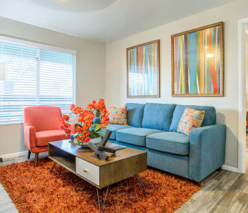 Modern Living Room at Agave Apartments, Tucson, 85704