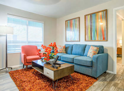 Modern Living Room at Agave Apartments, Tucson, 85704