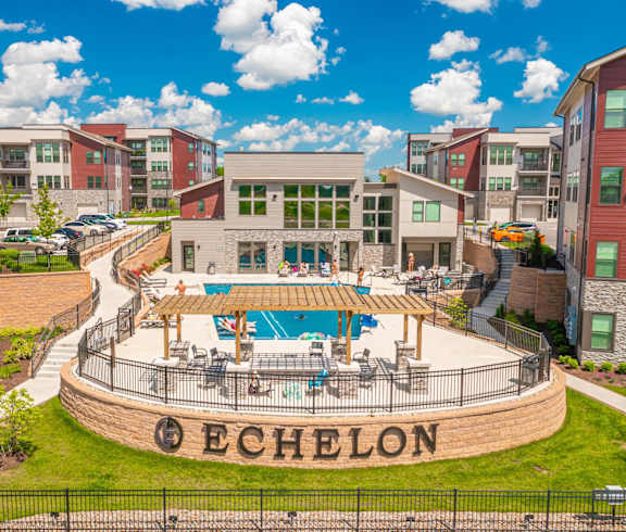 drone shot of Pool