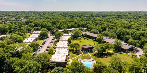 Aerial view area at Woodland Ridge, Illinois