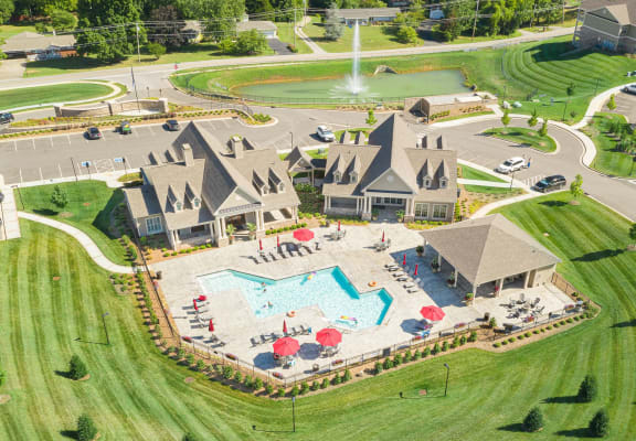 Aerial View of Sparkling Swimming Pool at Greystone Pointe in Knoxville, TN
