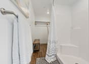 Thumbnail 20 of 20 - Walk-in shower with curtain at City View St. George, St. George, UT, 84770