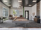 Thumbnail 17 of 42 - A room with a pool table and a shelf with various items. 605 Place Student Housing & Co-Living, St George, UT 84770