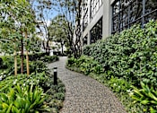 Thumbnail 18 of 25 - A gravel path leads through a lush green garden.