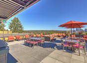 Thumbnail 1 of 8 - Lux Apartments Bellevue WA Rooftop Lounge with outdoor seating and grills