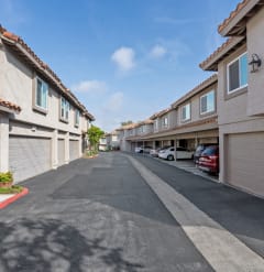view from the entrance way of the property down to the end