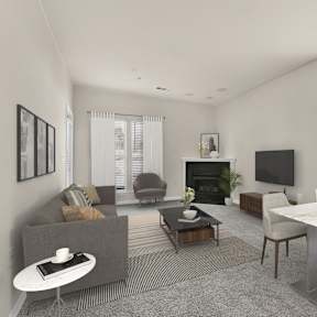 Living Room With Dining Area