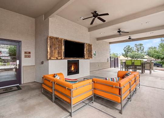 Pool Deck, Entertainment, Patio, Fireplace, Outdoors