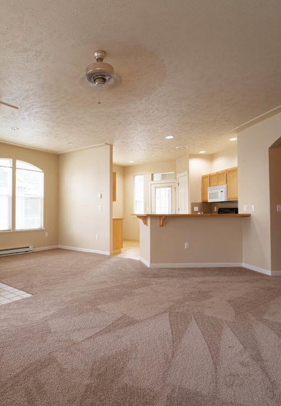 Carpeted Living Room at Artisan Apartments, Spokane