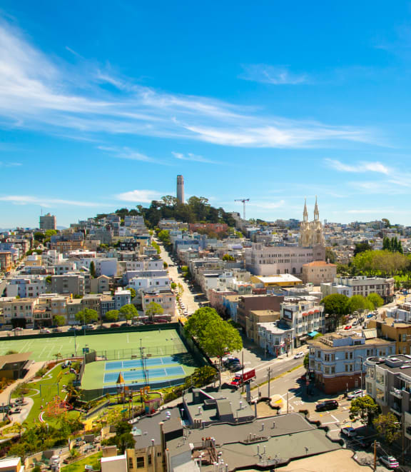 an aerial view of the city of san francisco