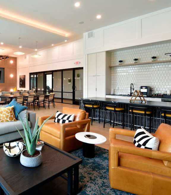 Luxurious lounge space with modern furniture