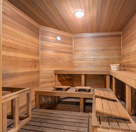 A Hot Tub is in the Middle of a Covered Patio at The Summit at Flagstaff, Flagstaff, AZ