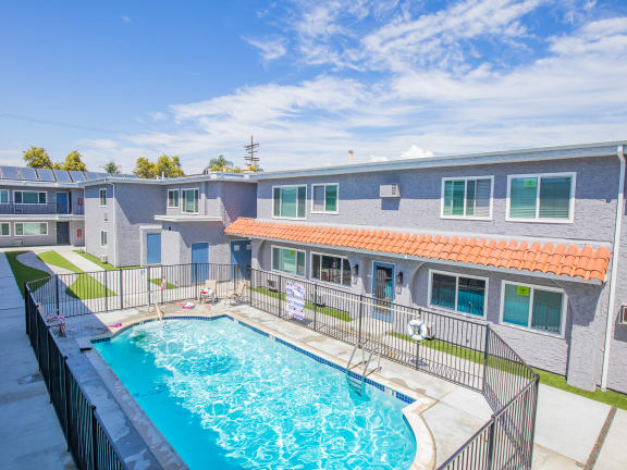 our apartments have a large swimming pool in front of our building