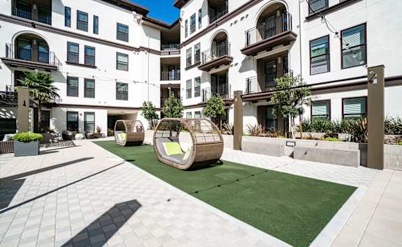 Spacious and Grassy Courtyard