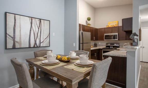 Dining Area and kitchen at Centennial Crossing Apartments in Nashville Tennessee 2024.jpg