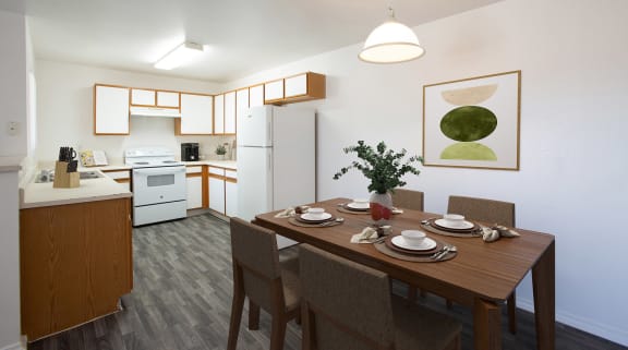Dining Area 3 Bedroom Floorplan at Aspen Ridge Apartments in Albuquerque New Mexico