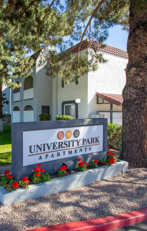 Signage at University Park Apartments
