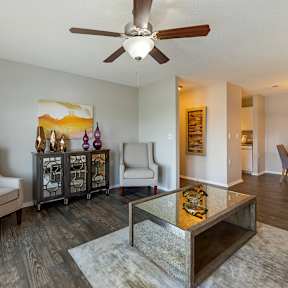 Living room with Tan Chairs at North Creek