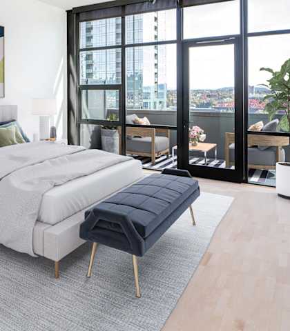 Bedroom at The Wyatt, Portland