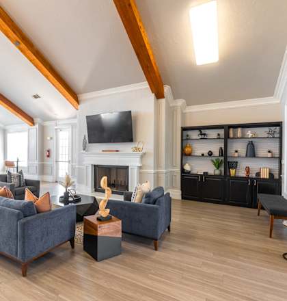 the preserve at ballantyne commons living room with couches and a tv