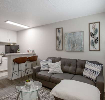 Living Room Kitcehn at Encanto Lofts in Albuquerque New Mexico
