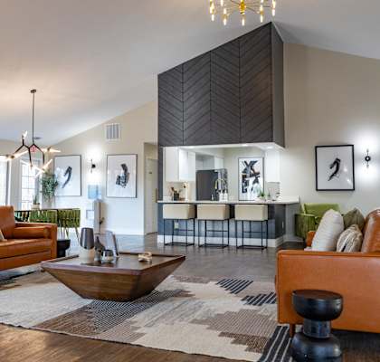 Resident Lounge with couches and a coffee table
