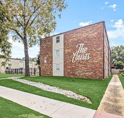 our apartments offer a spacious yard and green grass