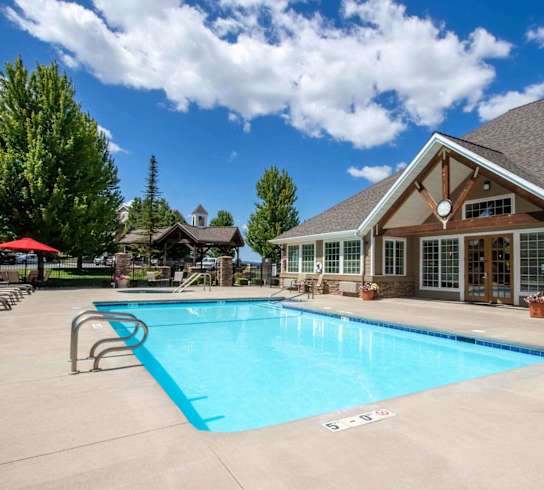 the swimming pool at our apartments