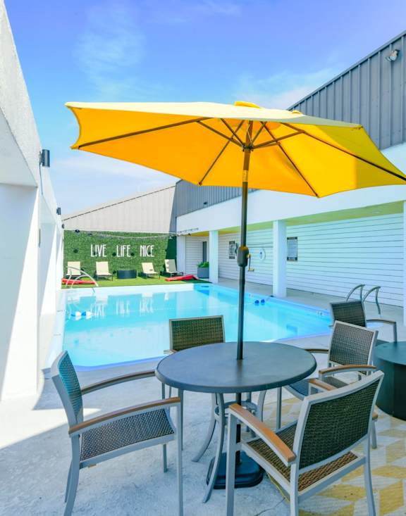 Poolside Relaxing Chairs at Iris Luxury Apartments, Memphis, 38105